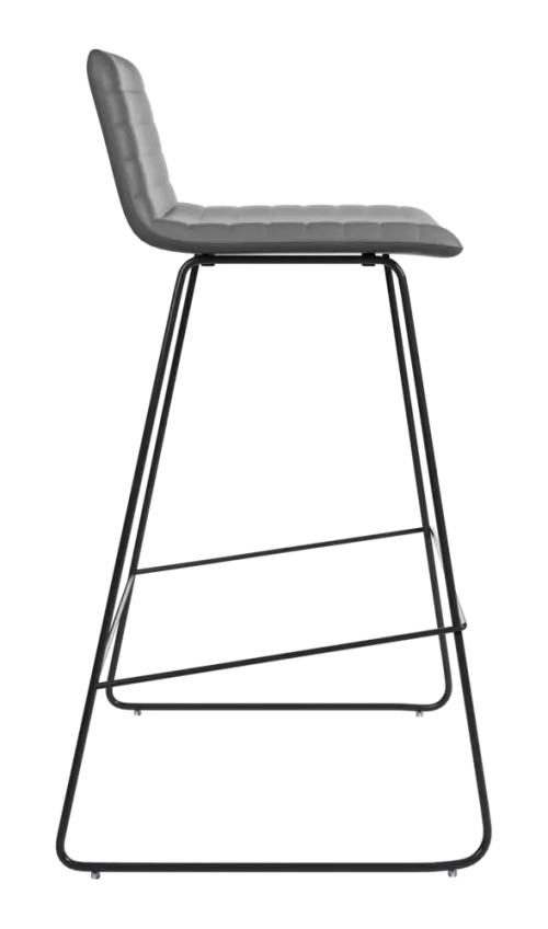 ARCA BAR BLACK, židle barová, ekologická kůže šedá